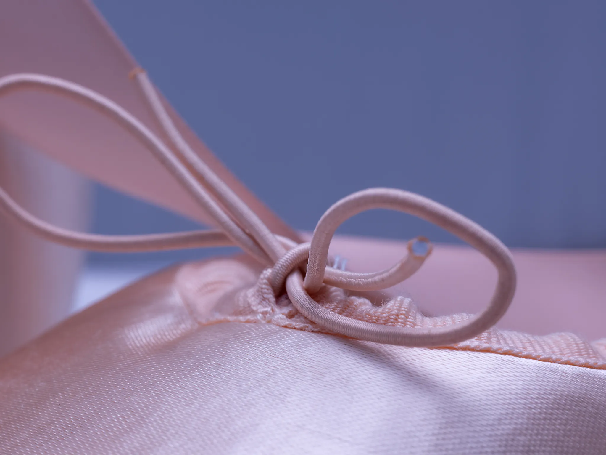 pink satin pointe shoe